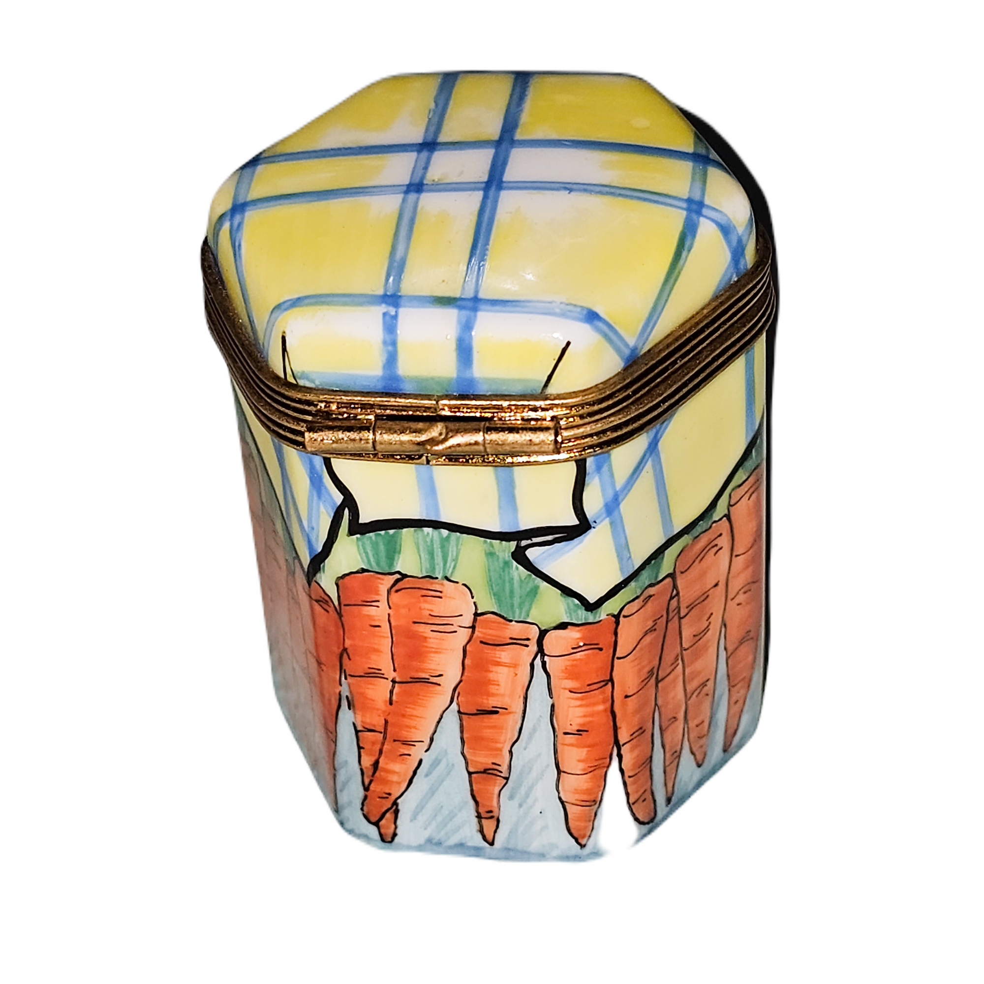 Carrot Hexagon Elegance Box Porcelain Limoges traditional fruit French Trinket Box