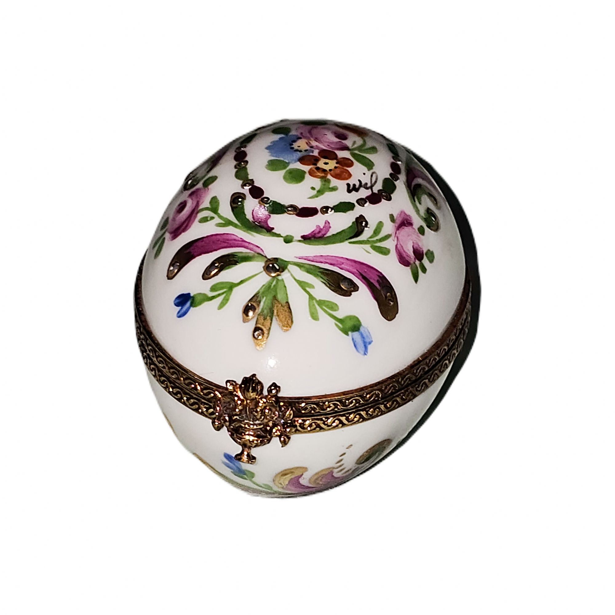 Floral Elegance Limoges Box Porcelain Limoges egg French Trinket Box