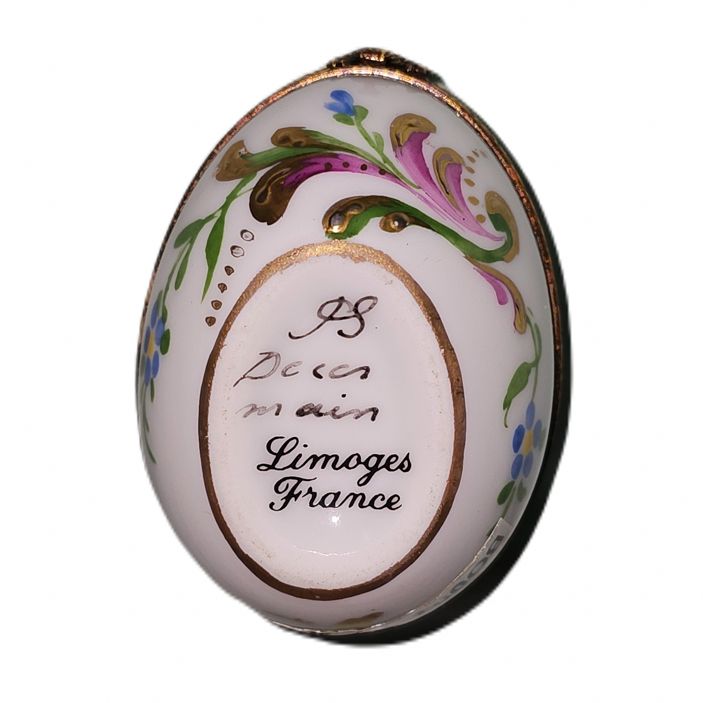 Floral Elegance Limoges Box Porcelain Limoges egg French Trinket Box
