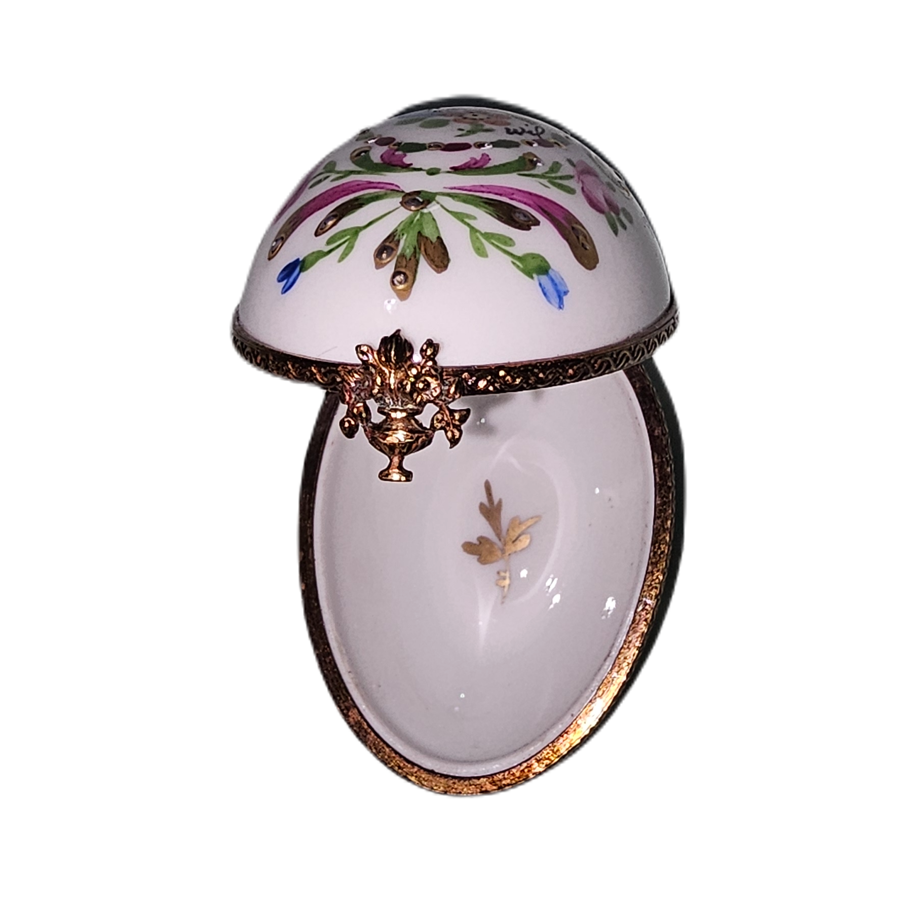 Floral Elegance Limoges Box Porcelain Limoges egg French Trinket Box