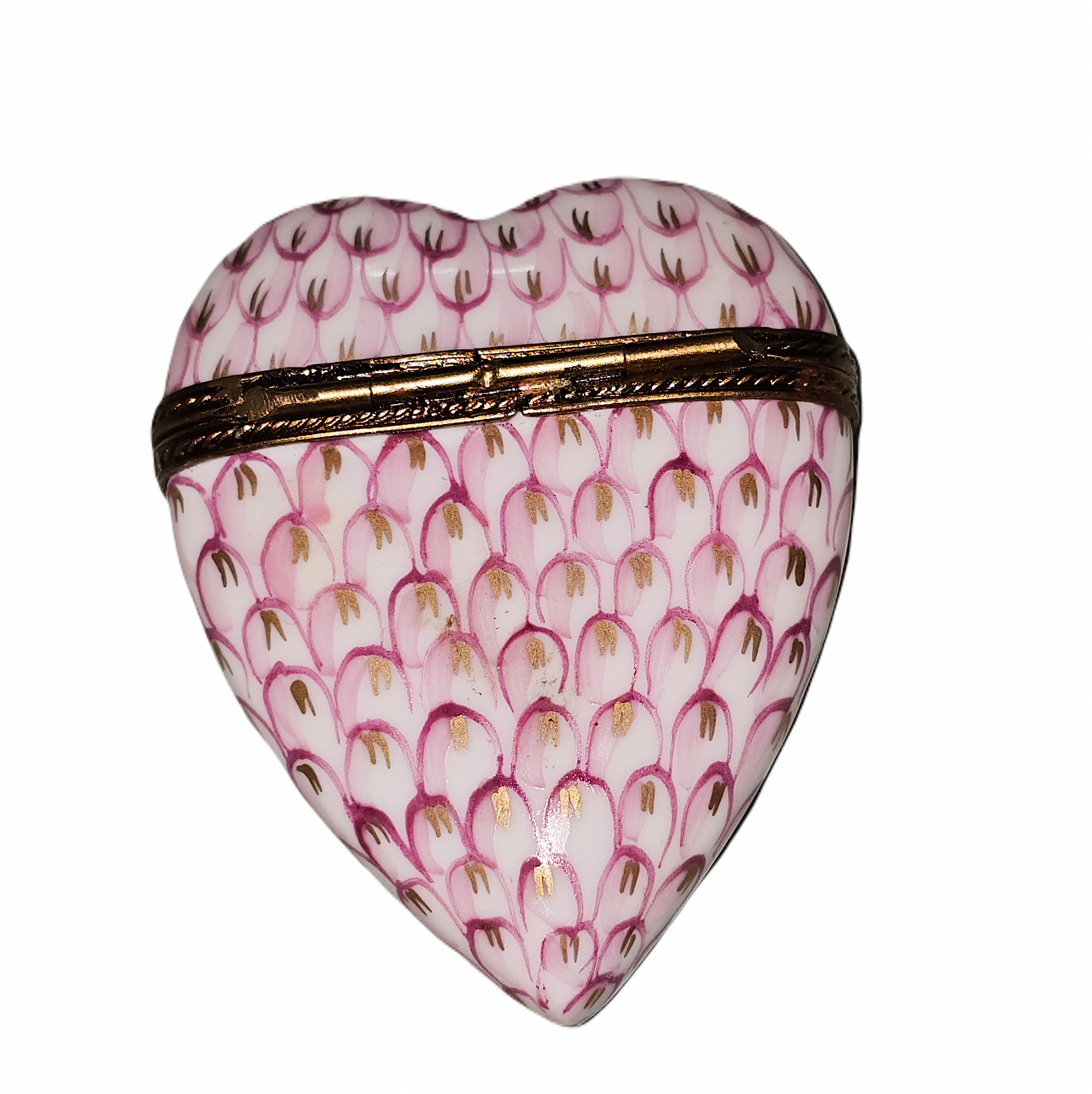 Light Pink Heart Limoges Box Porcelain Limoges heart French Trinket Box