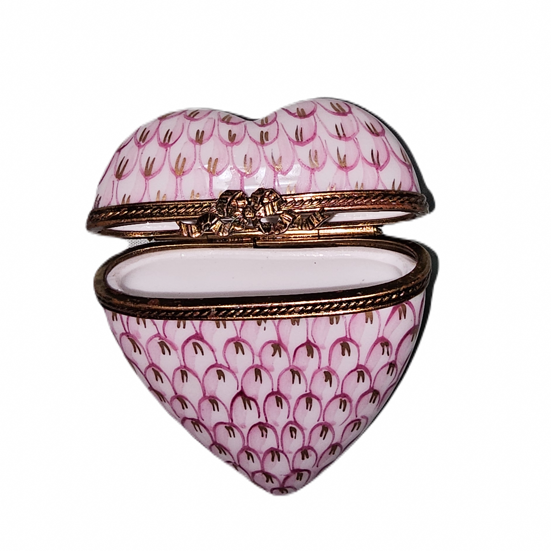 Light Pink Heart Limoges Box Porcelain Limoges heart French Trinket Box