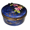 Dark Blue Rose Limoges Box Porcelain Limoges traditional French Trinket Box