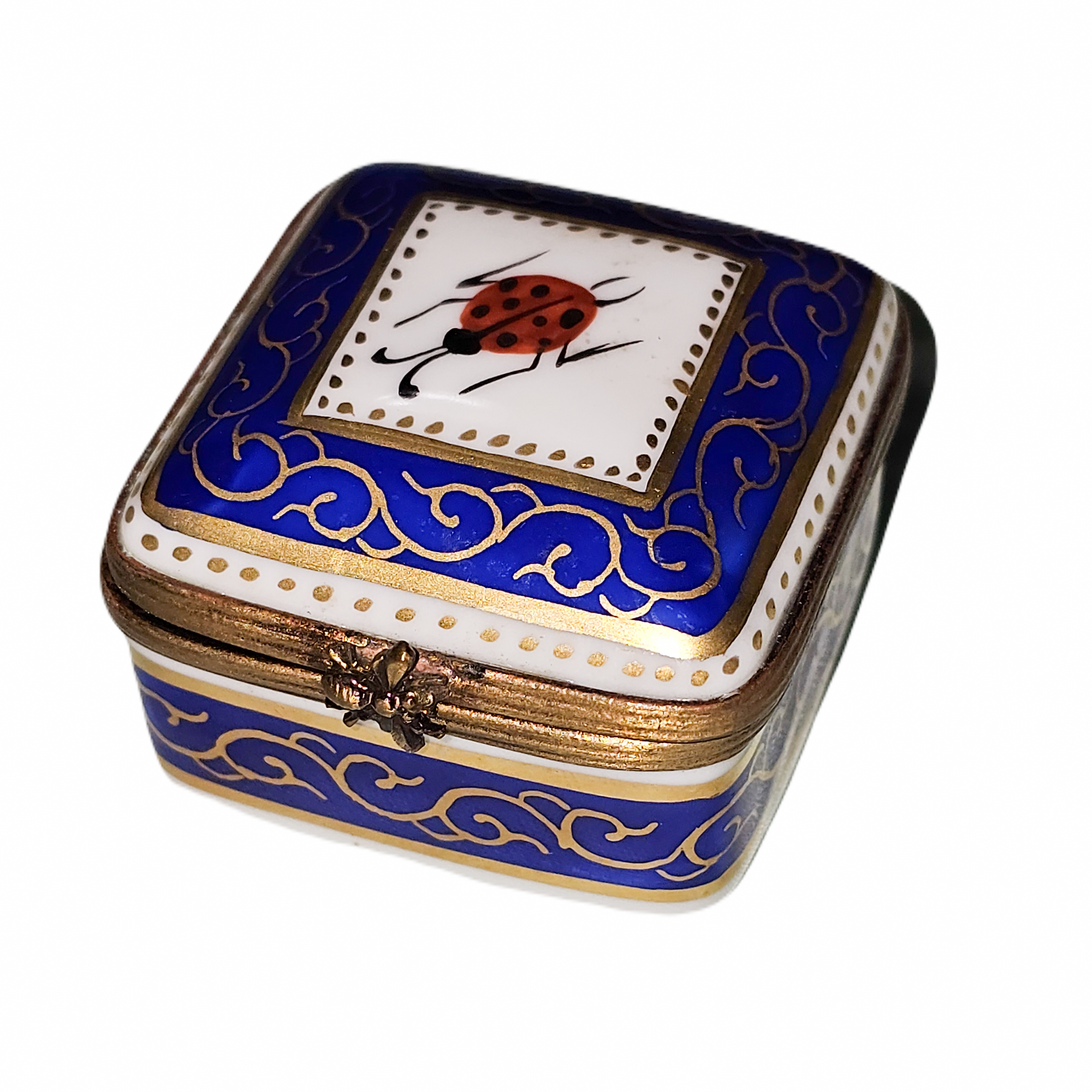 Blue Ladybug Limoges Box Porcelain Limoges traditional French Trinket Box