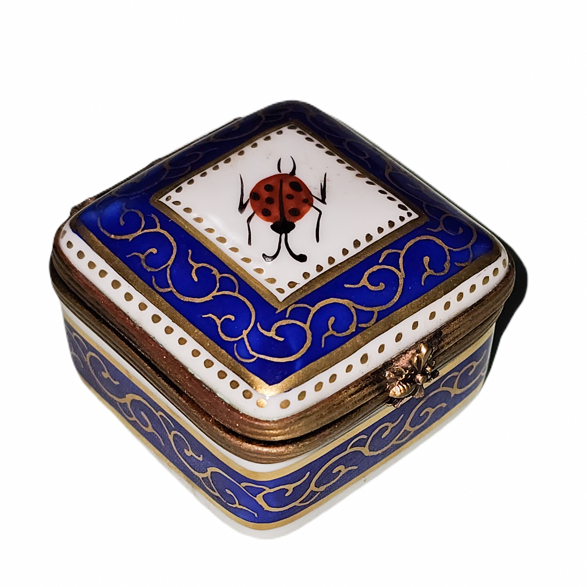 Blue Ladybug Limoges Box Porcelain Limoges traditional French Trinket Box