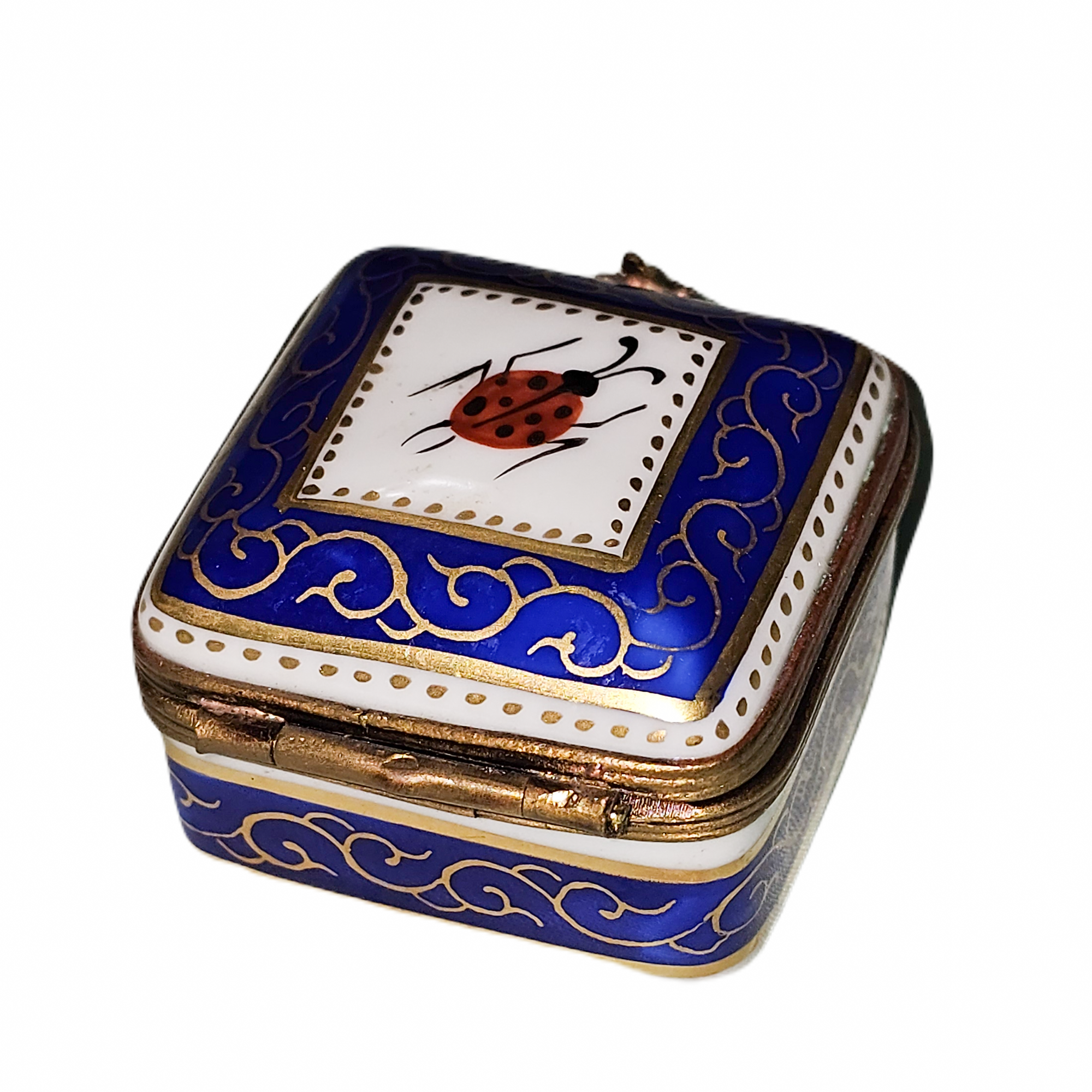 Blue Ladybug Limoges Box Porcelain Limoges traditional French Trinket Box