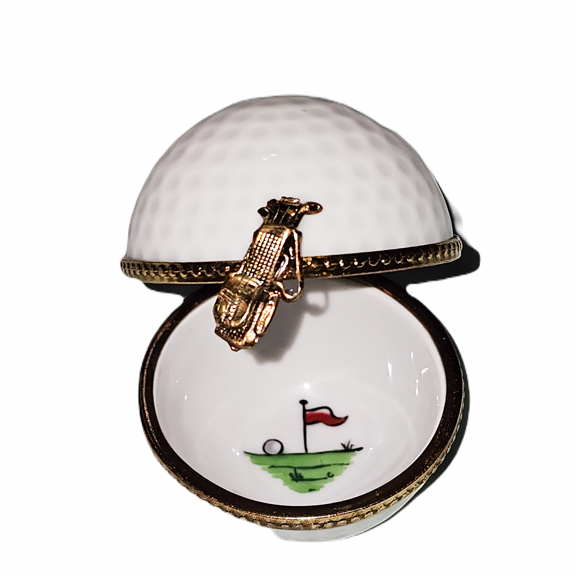 Golf Ball Treasure Box Porcelain Limoges sports French Trinket Box