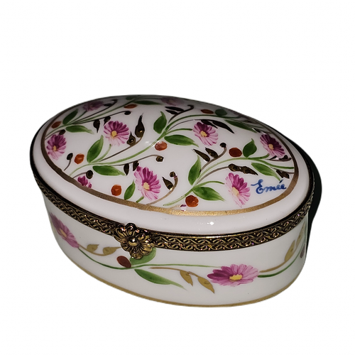 Elegant Floral Limoges Box Porcelain Limoges traditional French Trinket Box