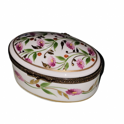 Elegant Floral Limoges Box Porcelain Limoges traditional French Trinket Box