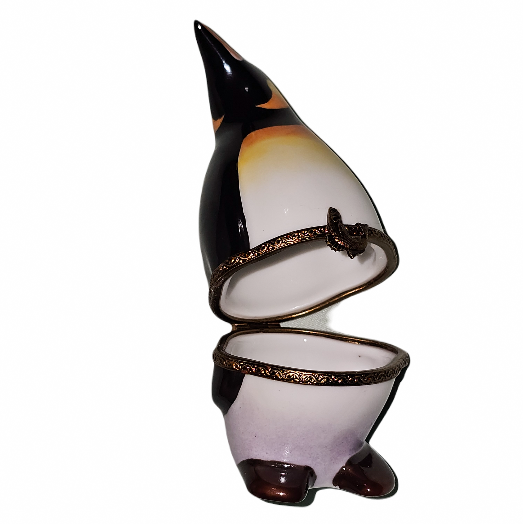 Charming Handcrafted Limoges Penguin Porcelain Limoges wild birds French Trinket Box