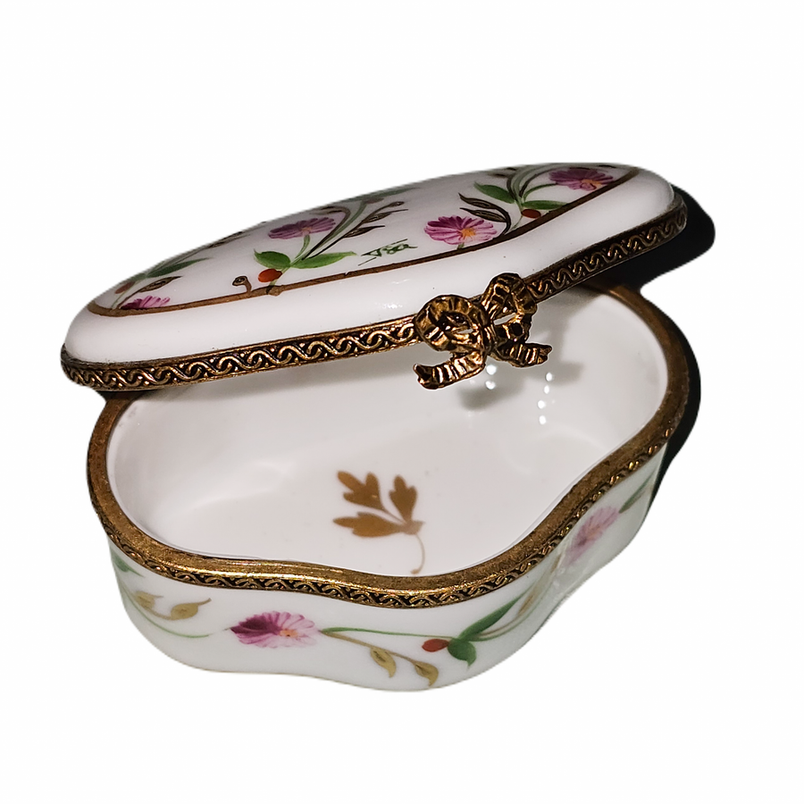 Pink Floral Elegance Box Porcelain Limoges traditional French Trinket Box