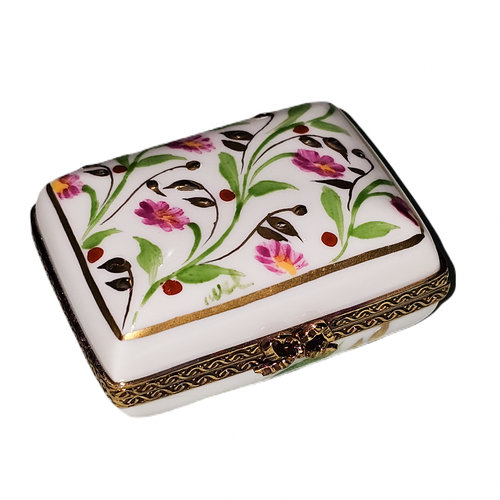 Pink Floral Limoges Box Delight Porcelain Limoges traditional French Trinket Box