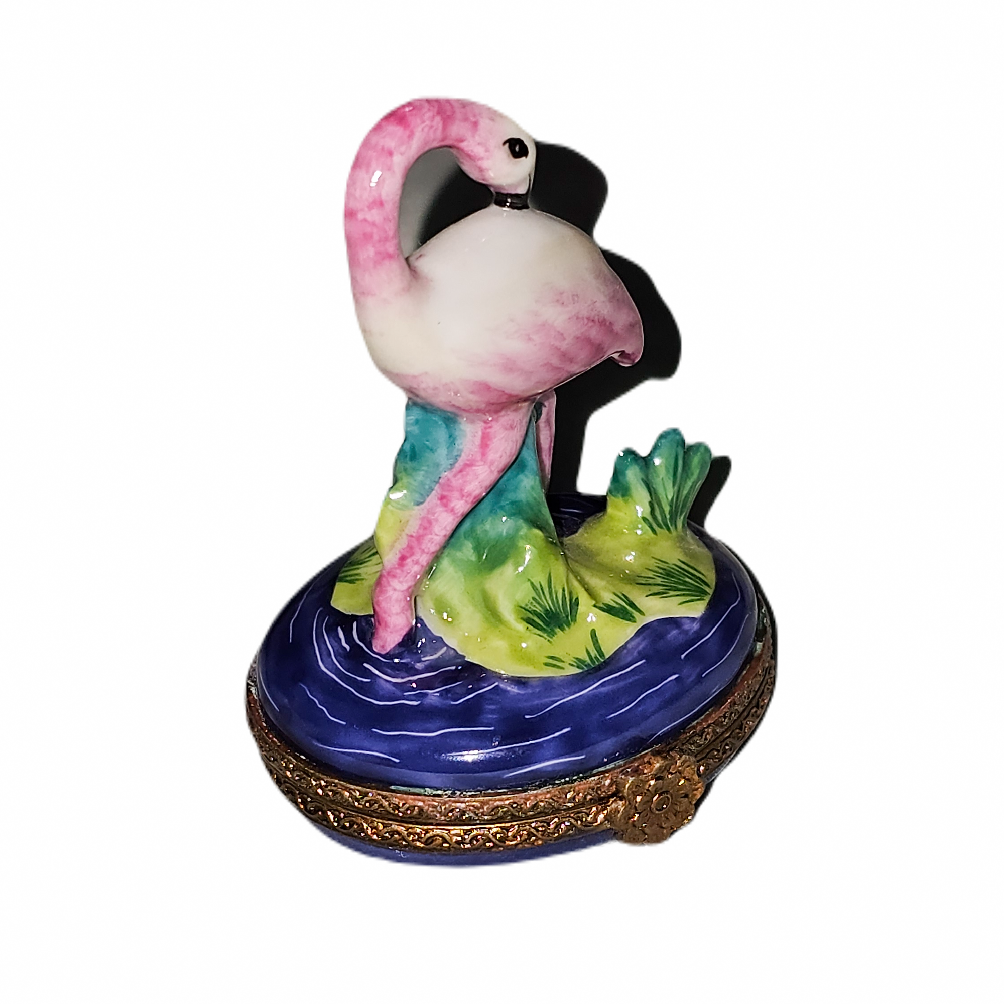 Flamingo Serenity Limoges Box Porcelain Limoges wild birds French Trinket Box
