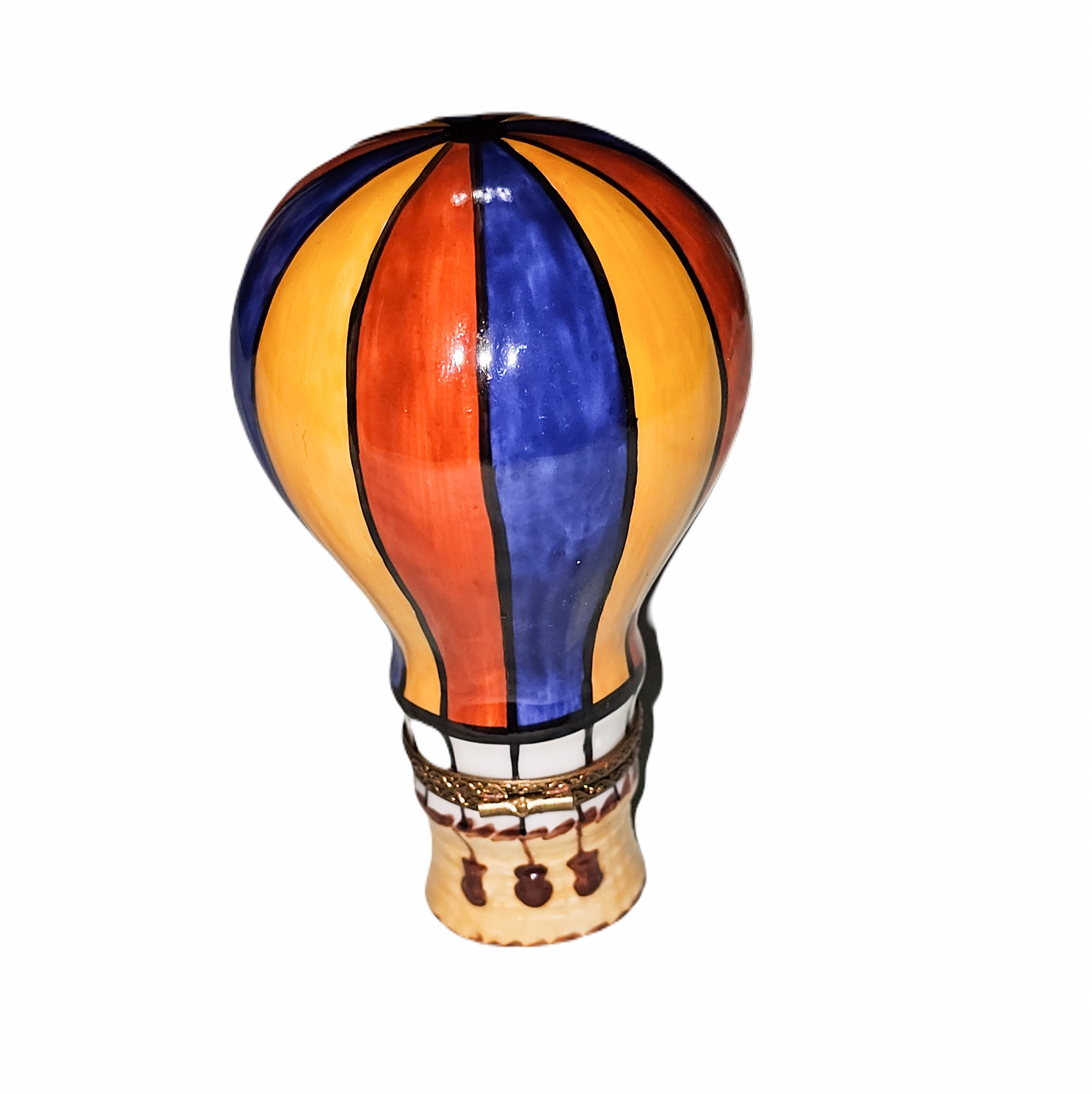 Hot Air Balloon Dream Box Porcelain Limoges Travel vehicle French Trinket Box