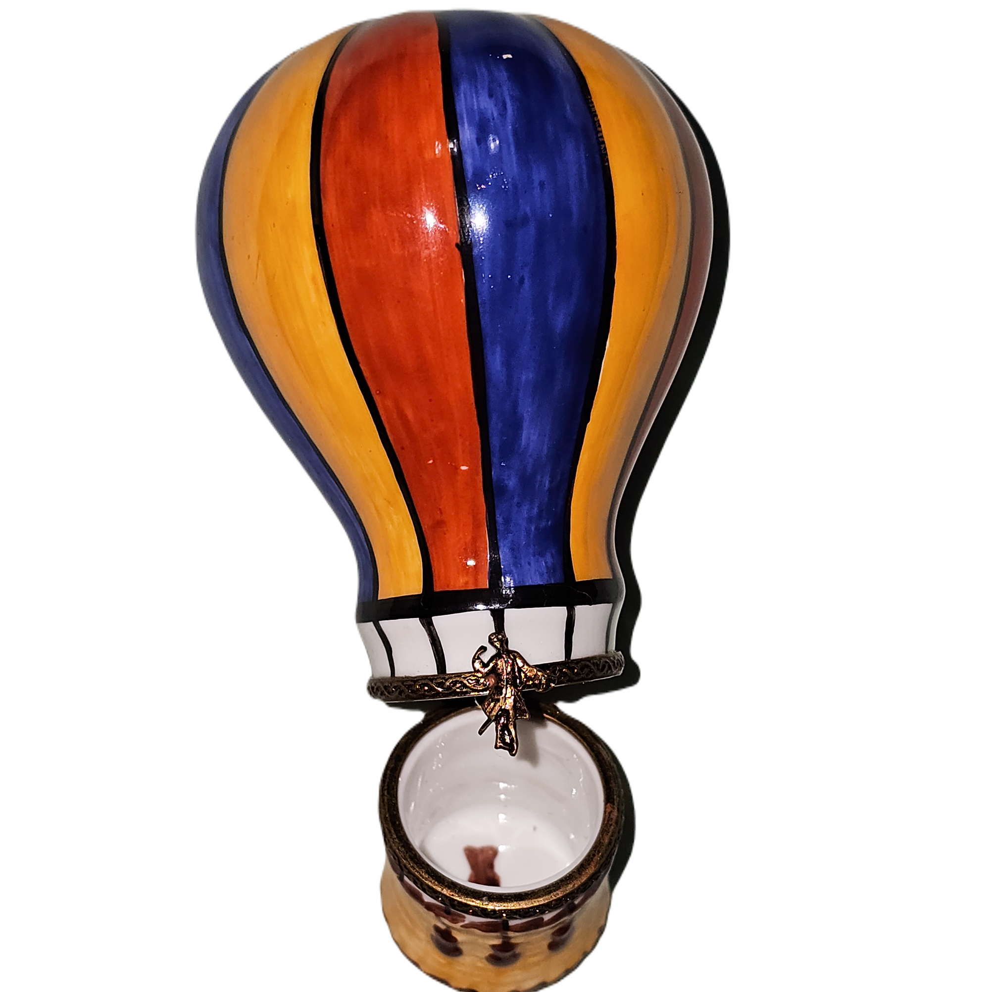 Hot Air Balloon Dream Box Porcelain Limoges Travel vehicle French Trinket Box