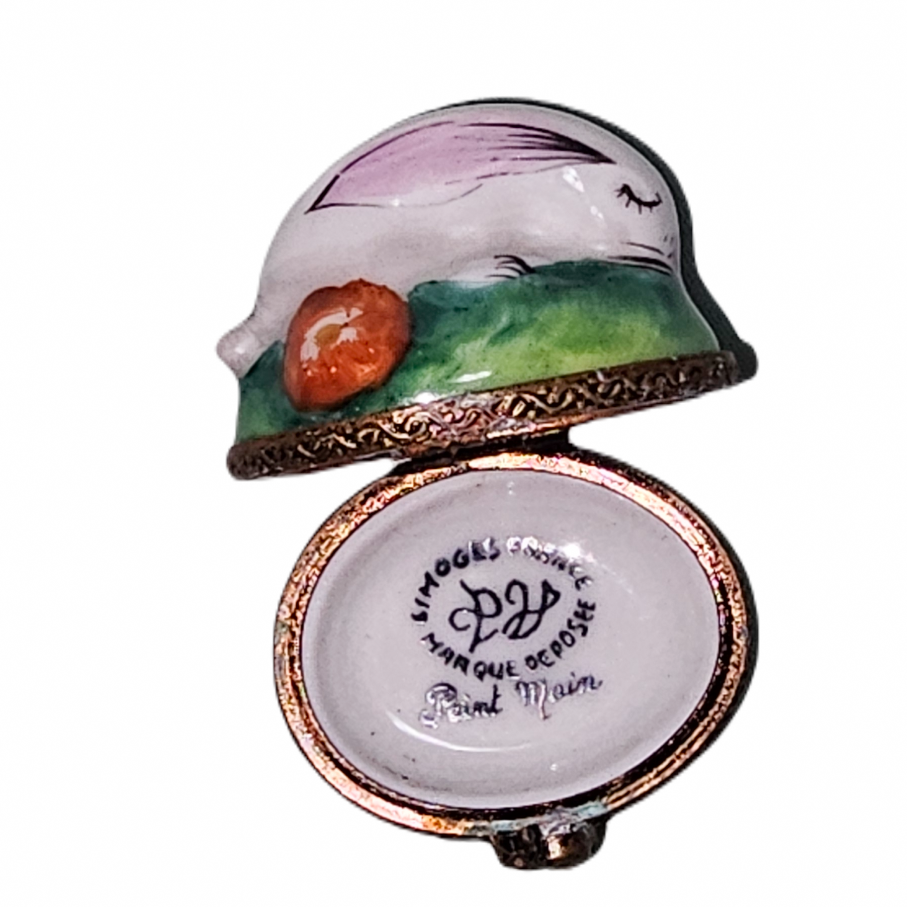 Enchanting White Rabbit Box Porcelain Limoges rabbit mice French Trinket Box