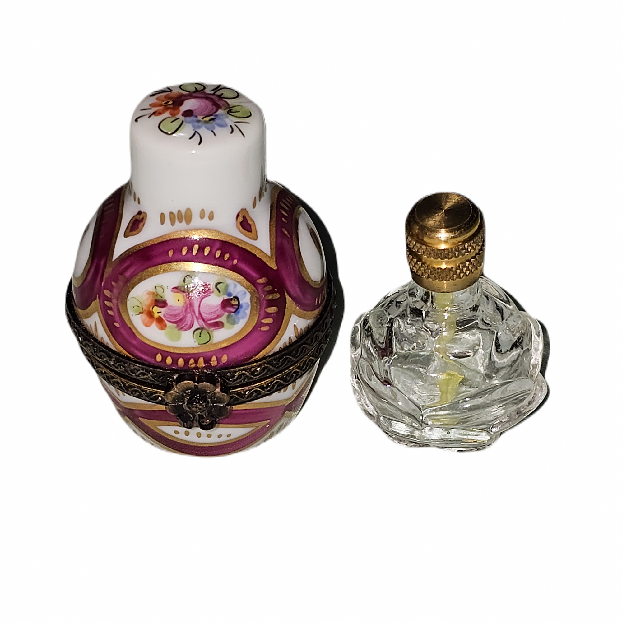 Red Limoges Perfume Box Elegance Porcelain Limoges perfume traditional French Trinket Box