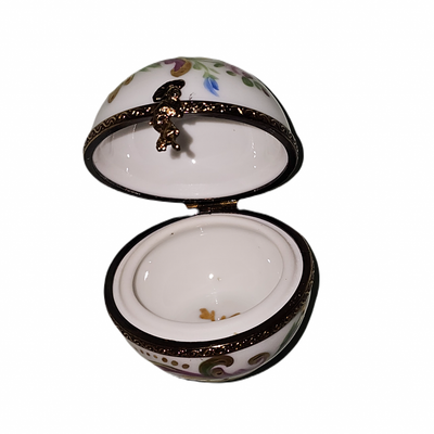 Pink Floral Round Limoges Box Porcelain Limoges traditional French Trinket Box