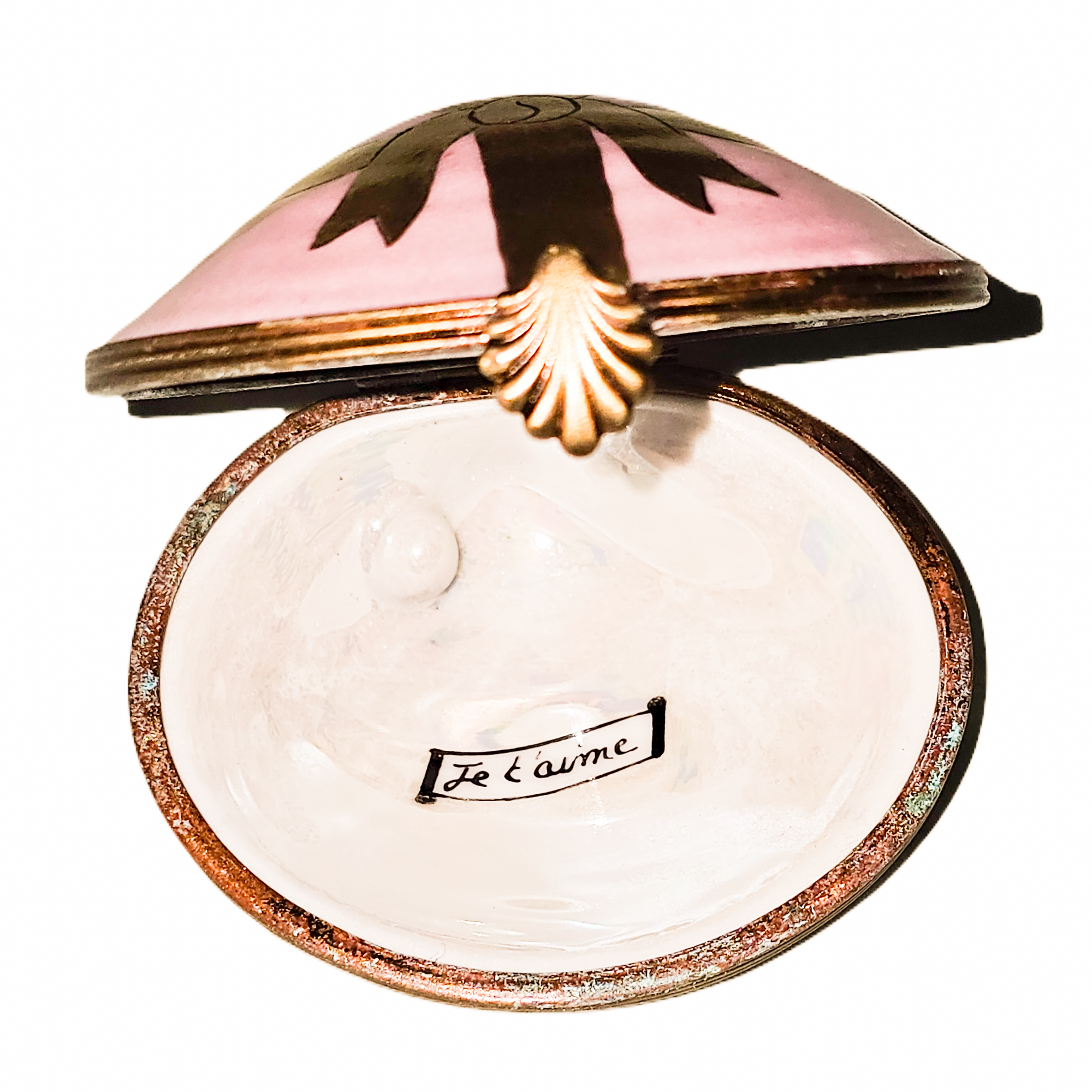 Pink Gold Oyster Limoges Box Porcelain Limoges special occasions French Trinket Box