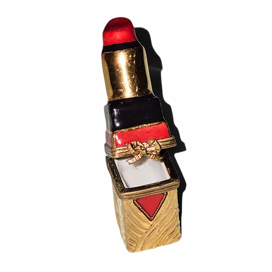 Glamorous Red Lipstick Box Porcelain Limoges fashion women French Trinket Box