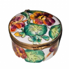 Vibrant Floral Round Limoges Box Porcelain Limoges traditional French Trinket Box