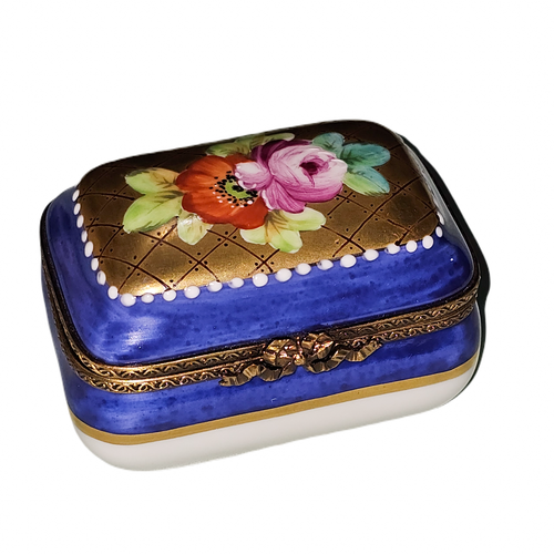 Exquisite Blue Gold Limoges Box Porcelain Limoges traditional French Trinket Box