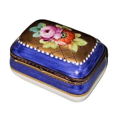 Exquisite Blue Gold Limoges Box Porcelain Limoges traditional French Trinket Box