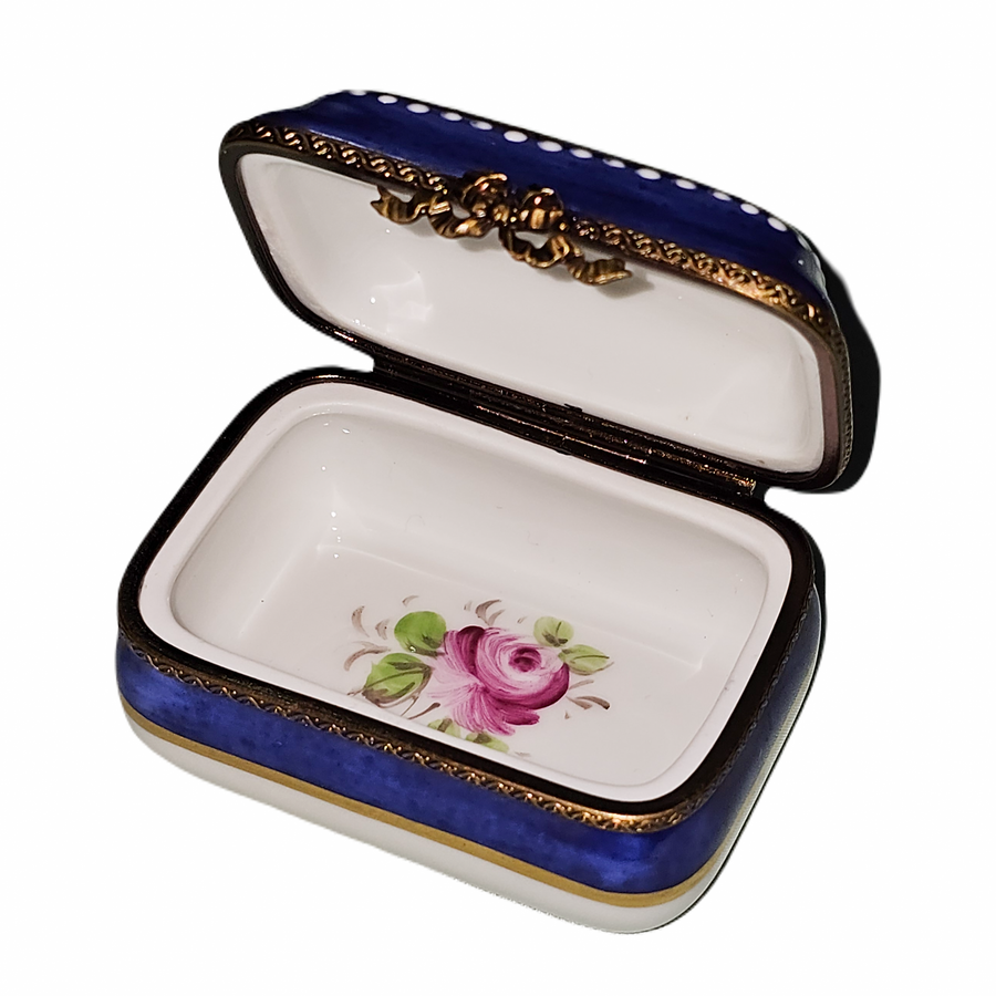 Exquisite Blue Gold Limoges Box Porcelain Limoges traditional French Trinket Box