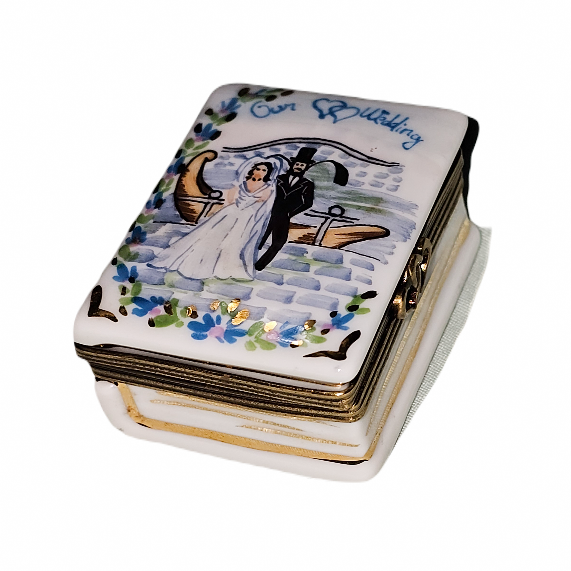 Wedding Bliss Limoges Keepsake Porcelain Limoges Wedding anniversary French Trinket Box