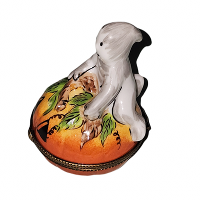 Ghostly Pumpkin Delight Box Porcelain Limoges Halloween French Trinket Box