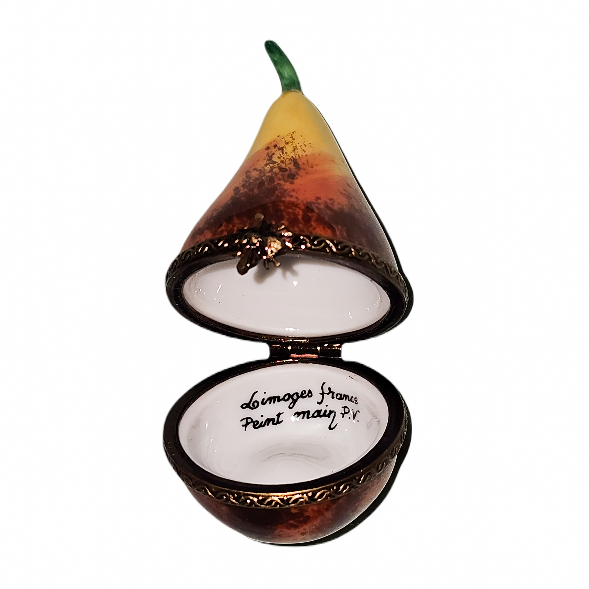 Charming Pear Limoges Box Porcelain Limoges Fruit French Trinket Box