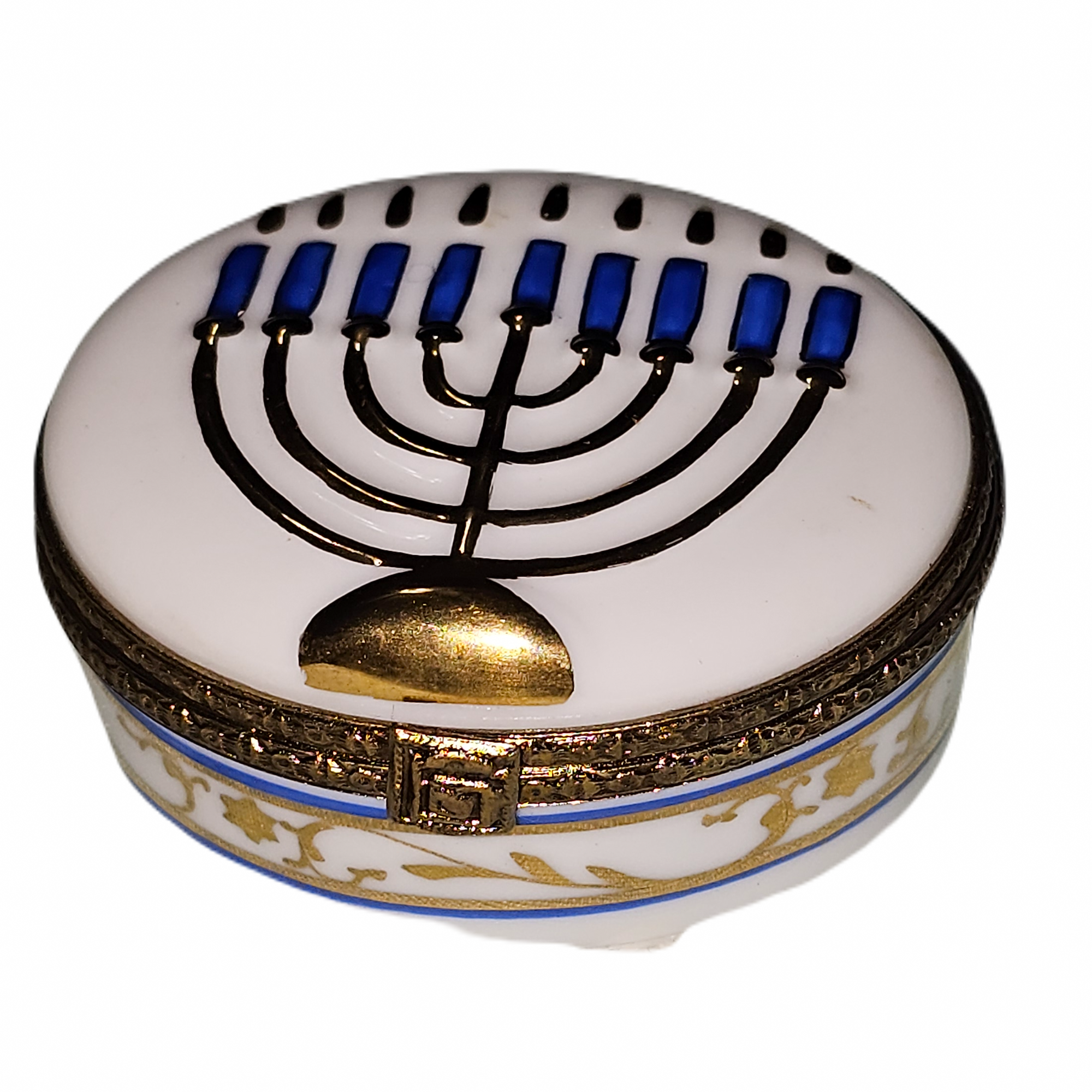 Hanukkah Menorah Limoges Box Porcelain Limoges Religion jewish French Trinket Box