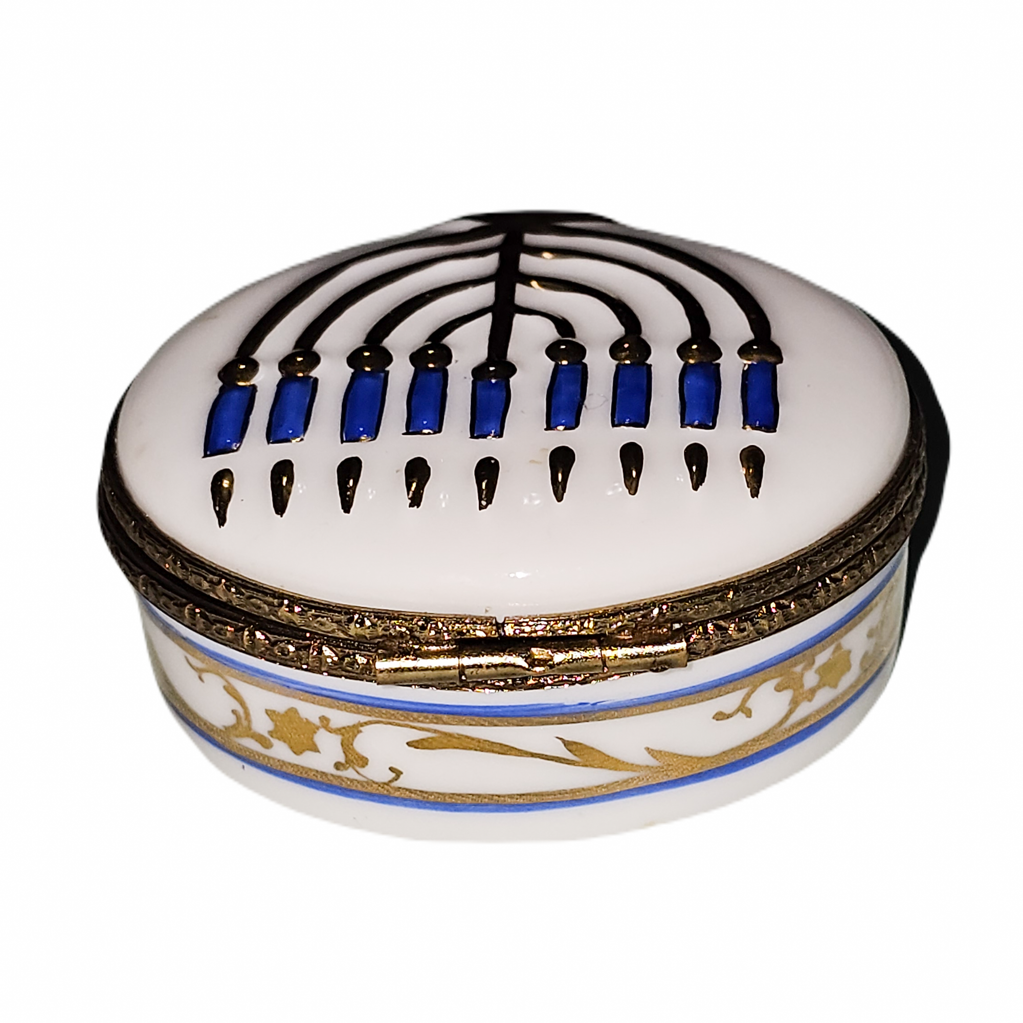 Hanukkah Menorah Limoges Box Porcelain Limoges Religion jewish French Trinket Box