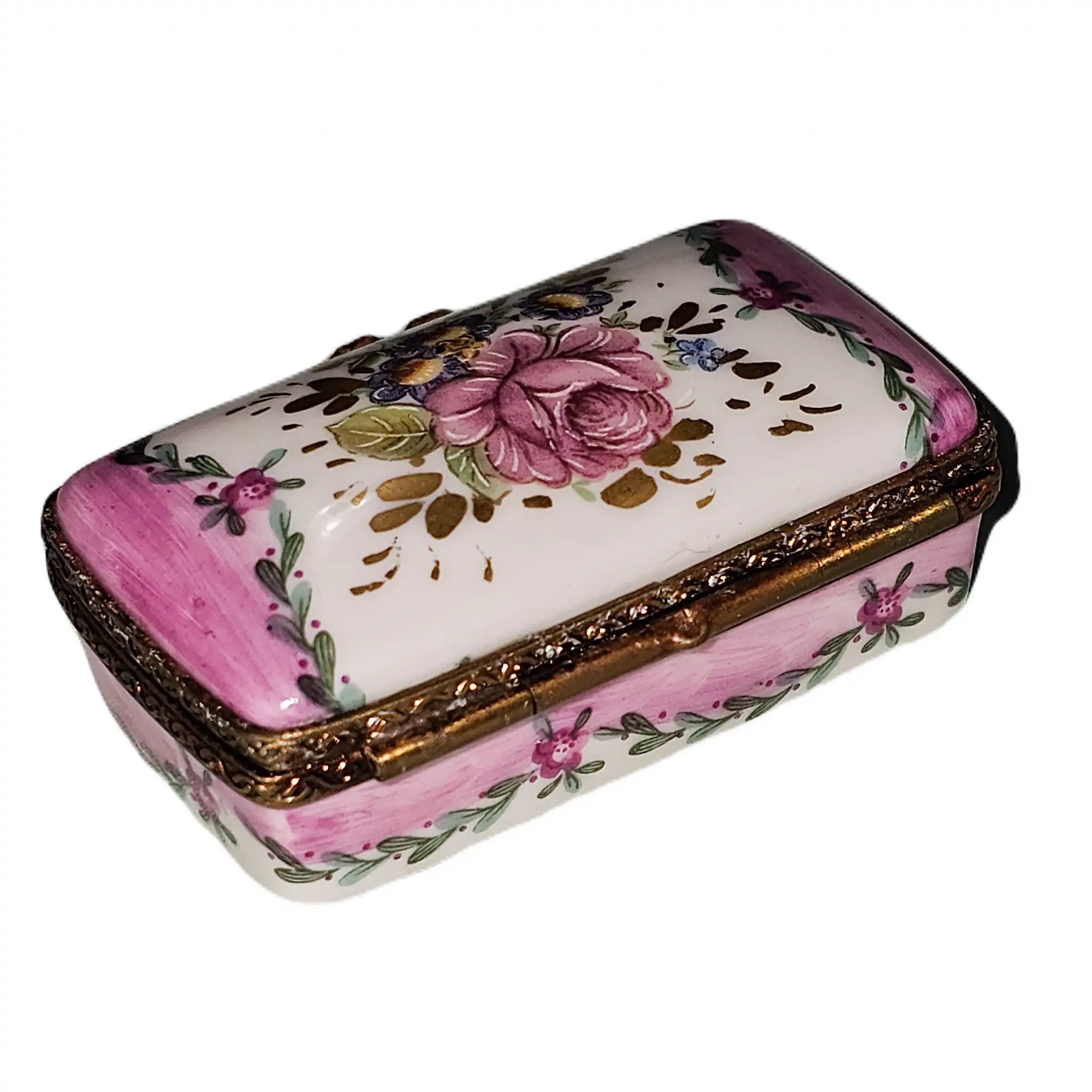Light Pink Roses Limoges Box Porcelain Limoges traditional French Trinket Box