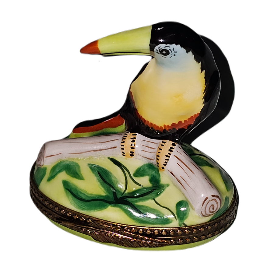 Vibrant Toucan Jungle Box Porcelain Limoges wild birds French Trinket Box