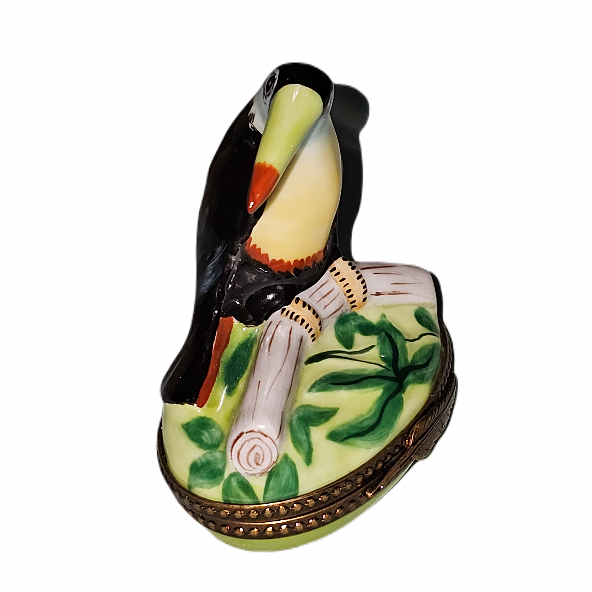 Vibrant Toucan Jungle Box Porcelain Limoges wild birds French Trinket Box