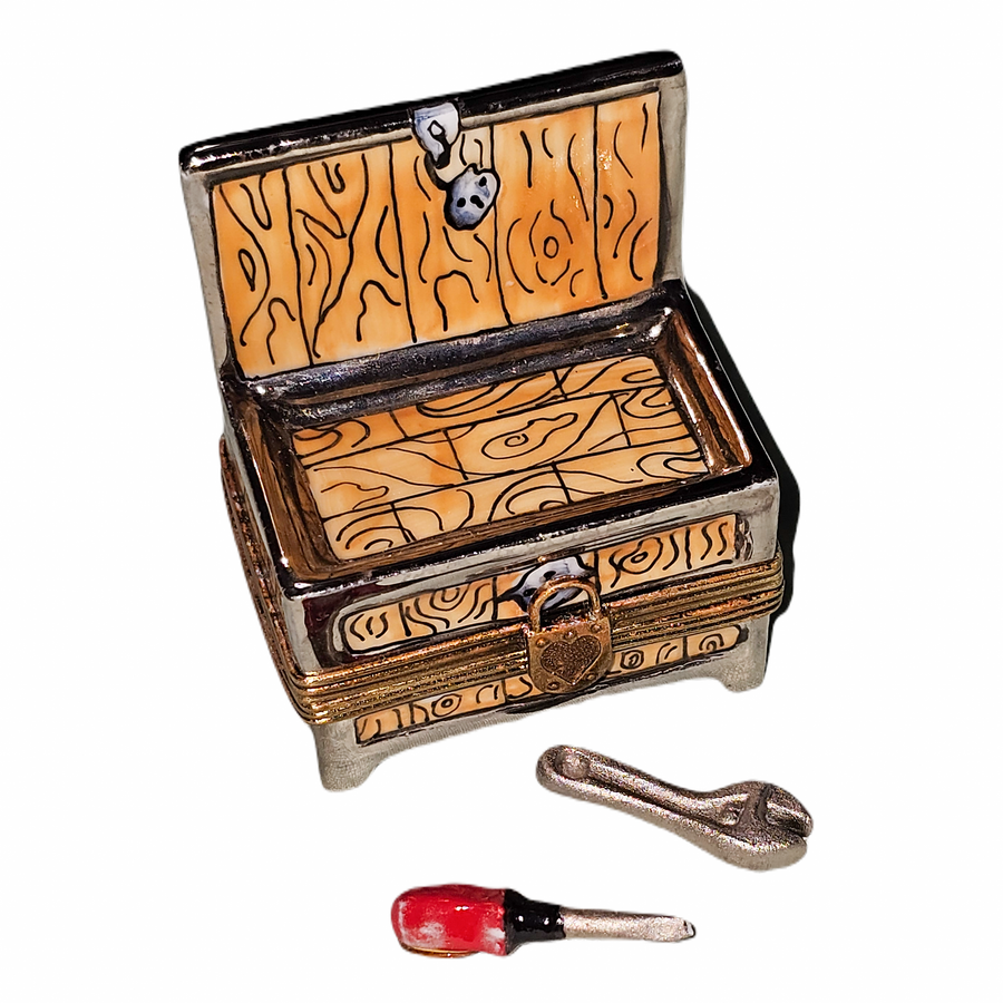 Charming Miniature Tool Box Porcelain Limoges home French Trinket Box