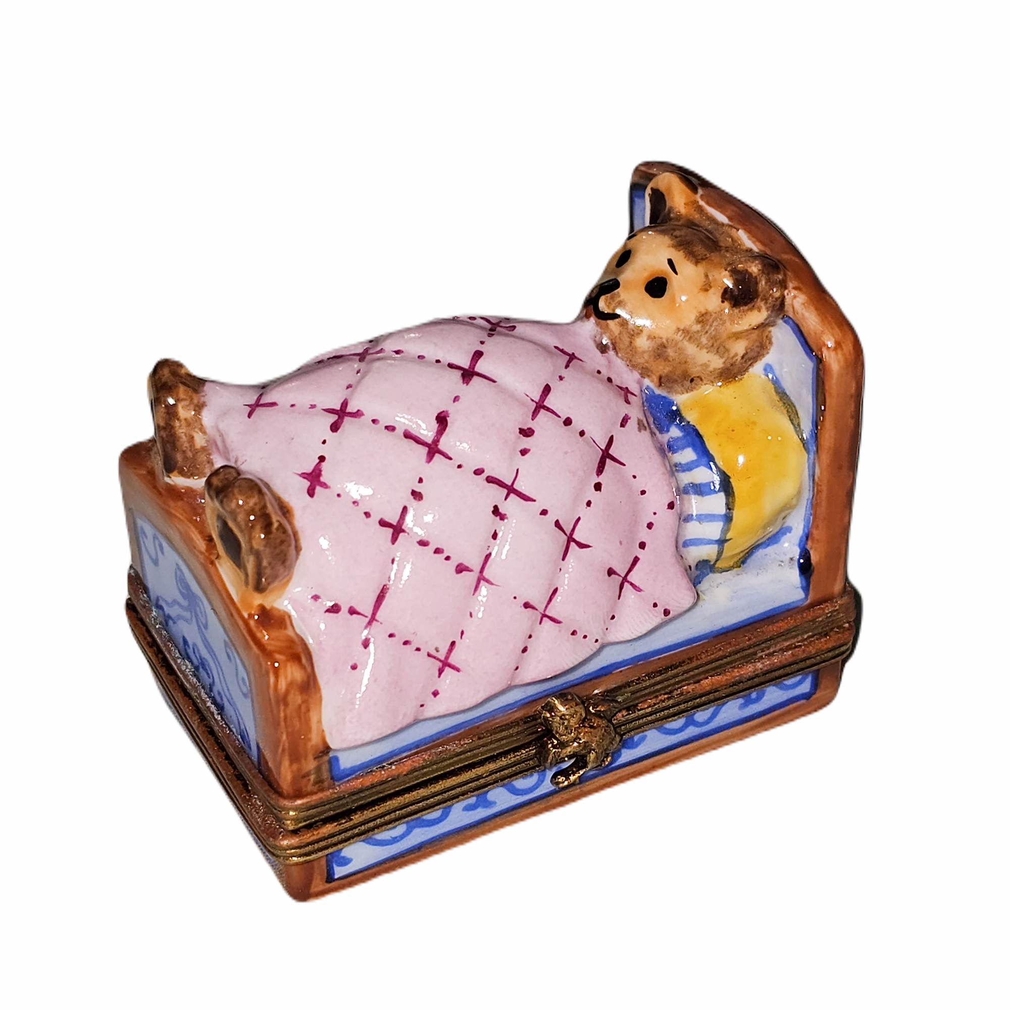 Teddy Bear Dreamtime Delight Porcelain Limoges Teddy baby French Trinket Box