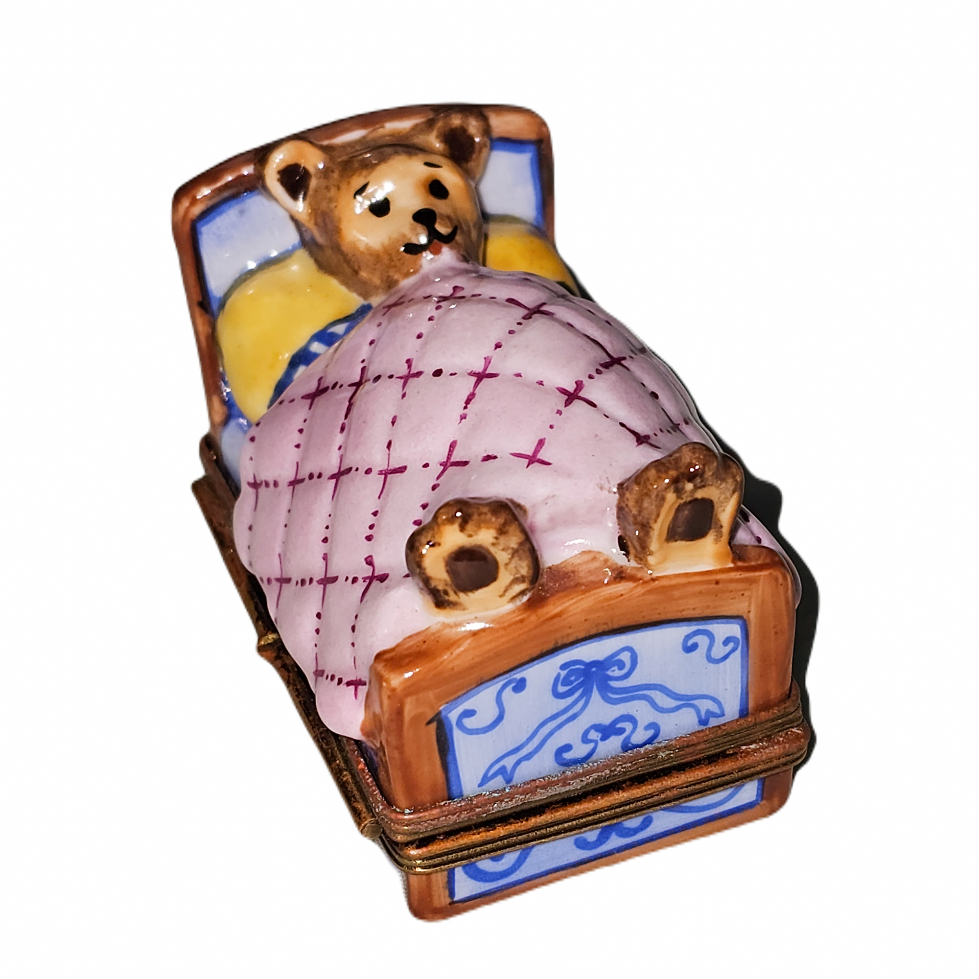 Teddy Bear Dreamtime Delight Porcelain Limoges Teddy baby French Trinket Box