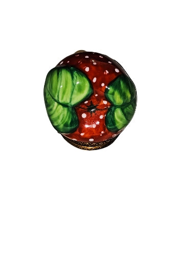 Medium Strawberry Limoges Box Porcelain Limoges fruit limoges boxes French Trinket Box