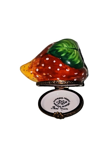 Medium Strawberry Limoges Box Porcelain Limoges fruit limoges boxes French Trinket Box