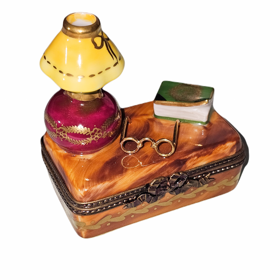 Lamp and Book Limoges Box Porcelain Limoges furniture French Trinket Box
