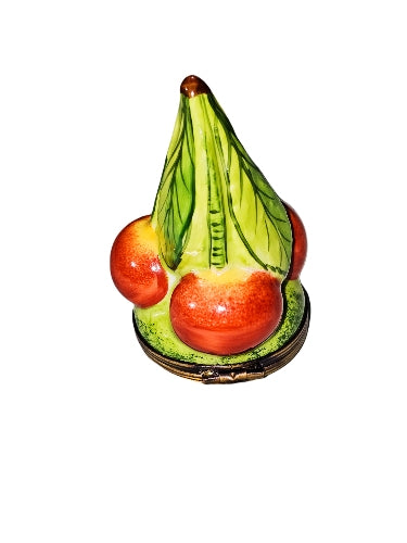 Cherries Elegance Box Porcelain Limoges fruit vegetable French Trinket Box