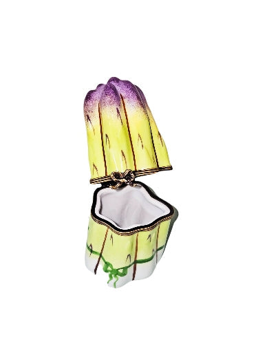Vibrant Asparagus Limoges Box Porcelain Limoges fruit Vegetable French Trinket Box