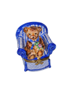 Blue Teddy Bear Limoges Box Porcelain Limoges Teddy furniture French Trinket Box