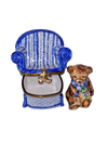 Blue Teddy Bear Limoges Box Porcelain Limoges Teddy furniture French Trinket Box