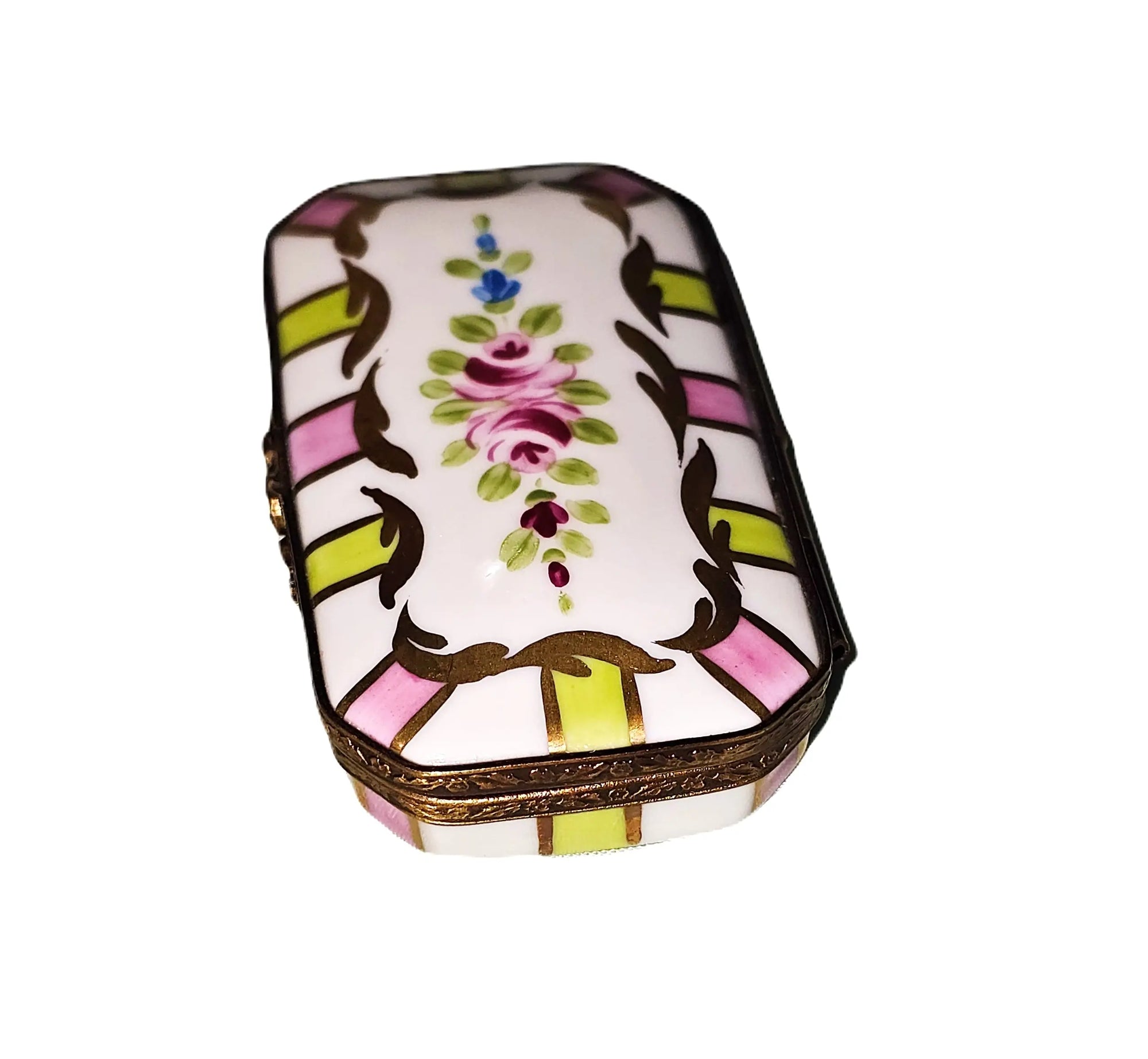 Pink Floral Elegance Box Porcelain Limoges Traditional French Trinket Box
