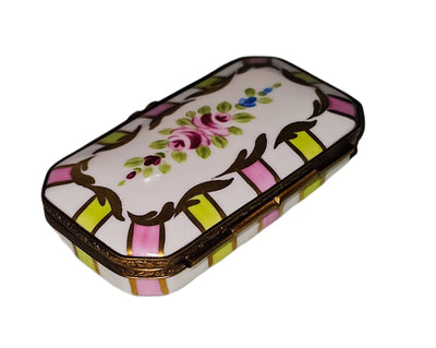 Pink Floral Elegance Box Porcelain Limoges Traditional French Trinket Box