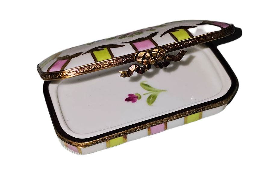 Pink Floral Elegance Box Porcelain Limoges Traditional French Trinket Box