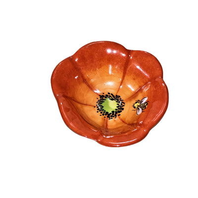 Vibrant Orange Flower with Bee